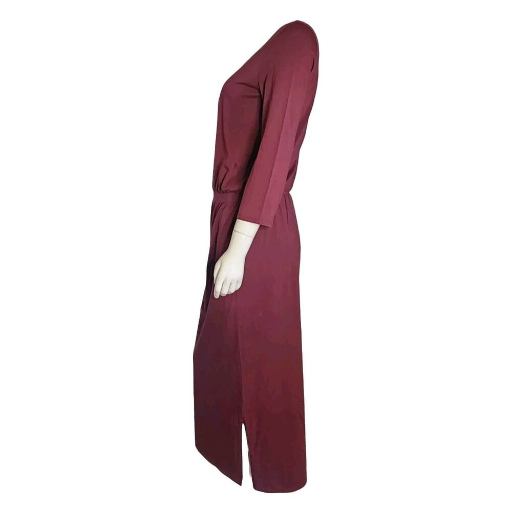 Garnet Hill Dress Womens Small Purple Pullover 3/4 Sleeve Long Modest Minimalist - Picture 2 of 7